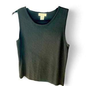 Methode Petite solid black high neck tank top size petite large